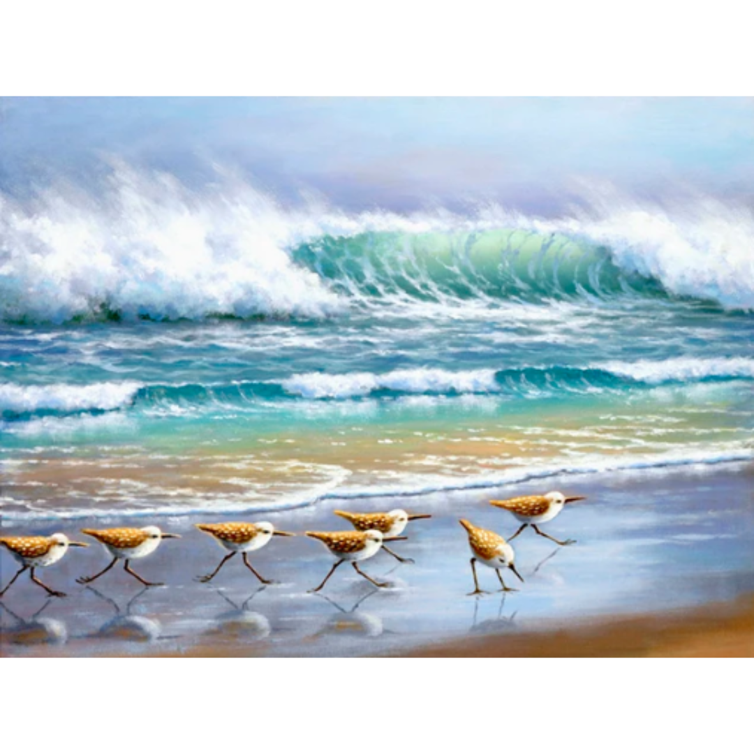 Diamanttavla Beach Birds 40x50