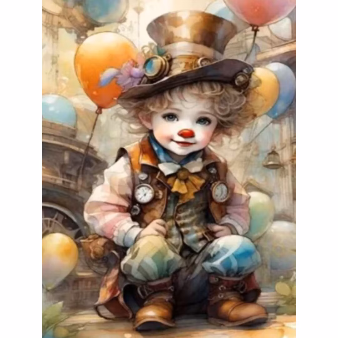 Diamanttavla Clown Boy 40x50