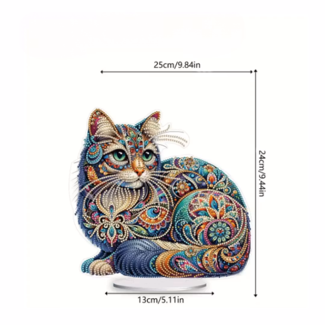 Diamond Painting Special Katt På Ställ 25 cm