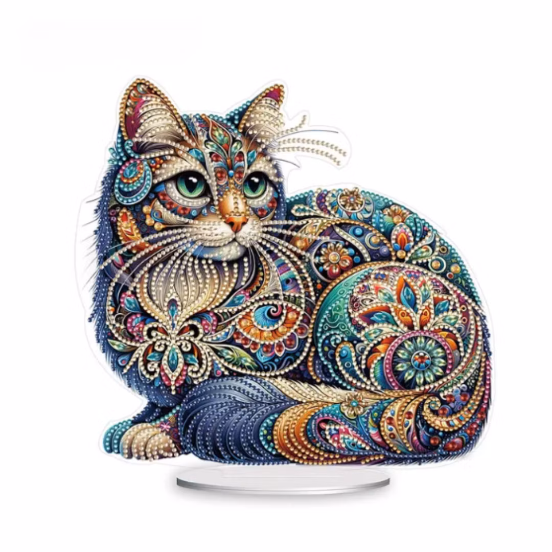 Diamond Painting Special Katt På Ställ 25 cm
