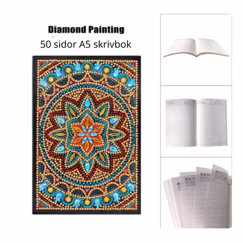 Diamond Painting Skrivbok Mandala A5 50 Sidor (Diamanttavlor Göteborg)