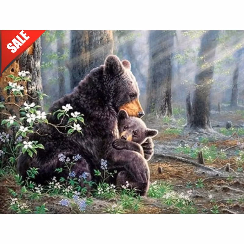 Diamanttavla Björnkram 40x50