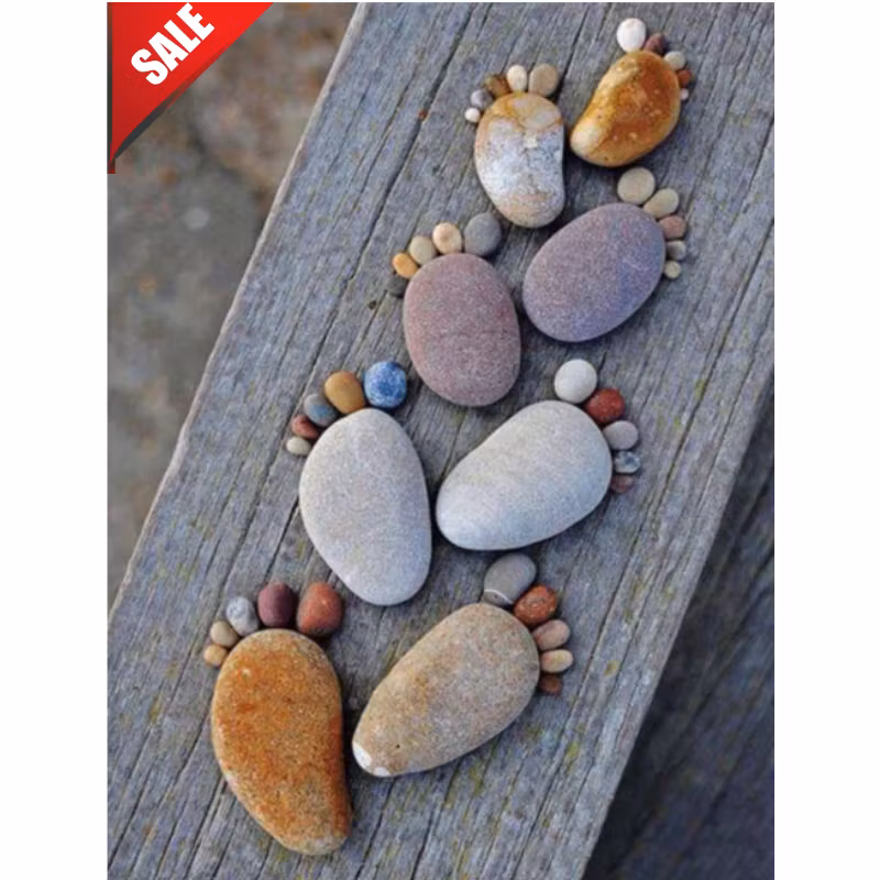 Diamanttavla Stenfötter 40x50