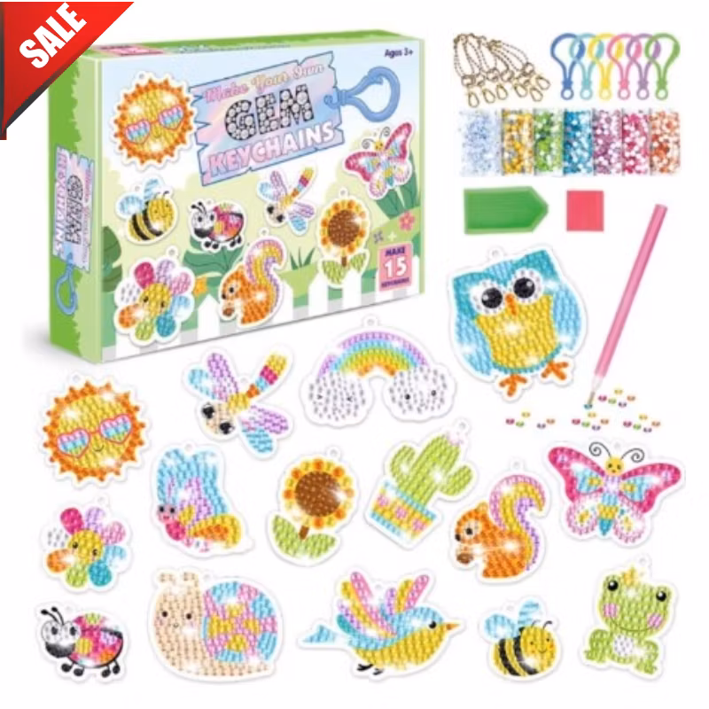 Diamond Painting Presentkit Nyckelringar Vårkänslor 15 delar