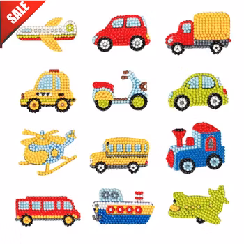 Diamond Painting Stickers Fordon 12-Pack