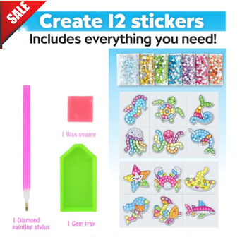 Diamond Painting Stickers Mermaid Sparkles 12-Pack