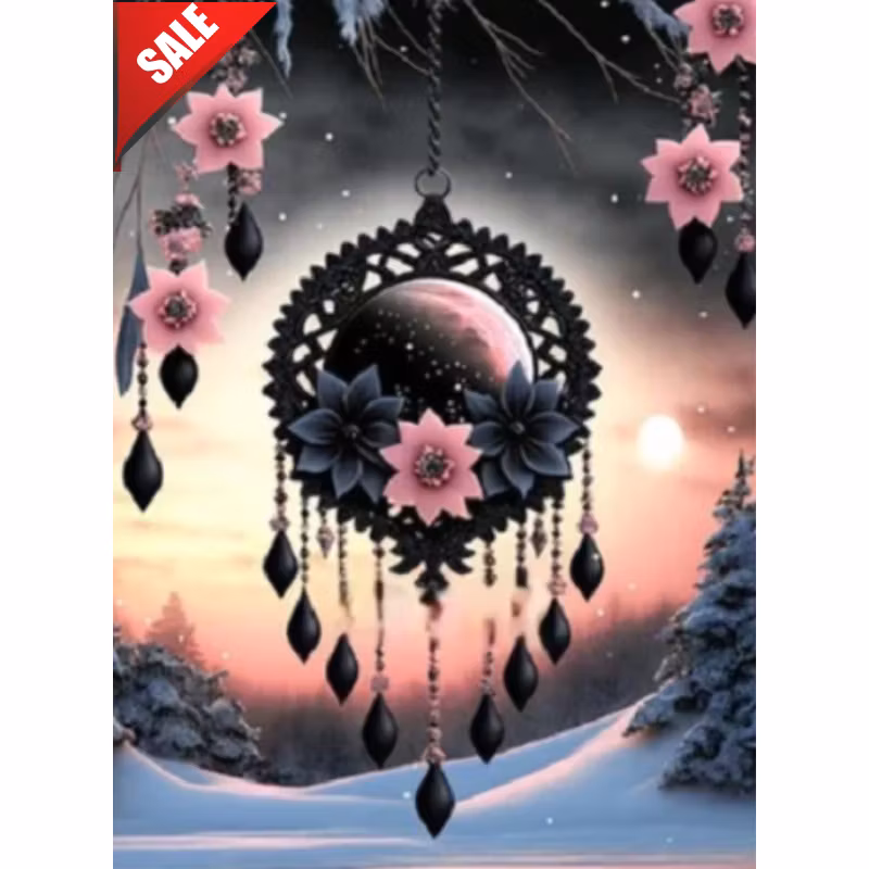 Diamanttavla Black Dreamcatcher 40x50