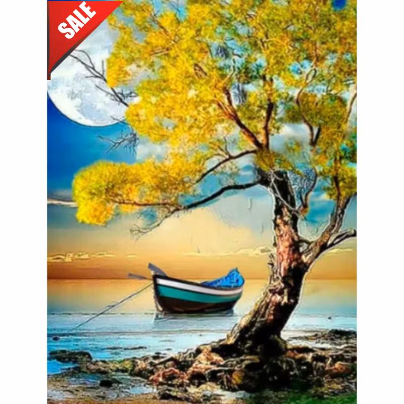 Diamanttavla Eka Vid Träd 40x50