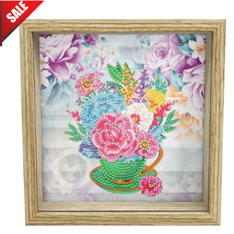 Diamond Painting Sparbössa Ram Blommor
