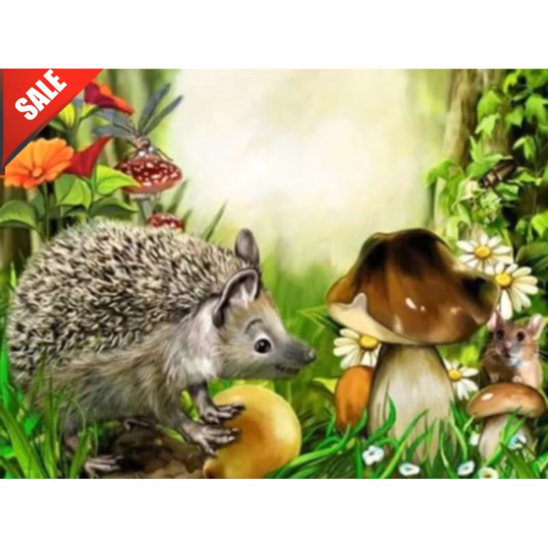 Diamanttavla Igelkott Och Skogsmus 30x40