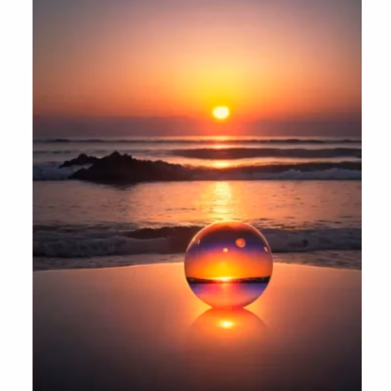 Diamanttavla Glaskula Solnedgång 40x50