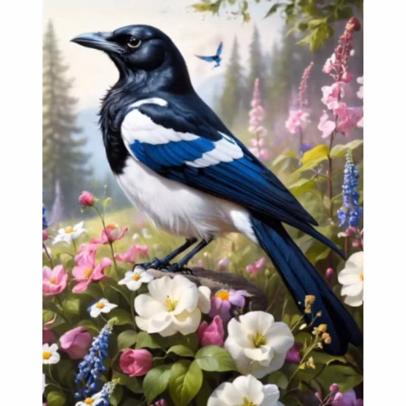 Diamanttavla Skata 40x50