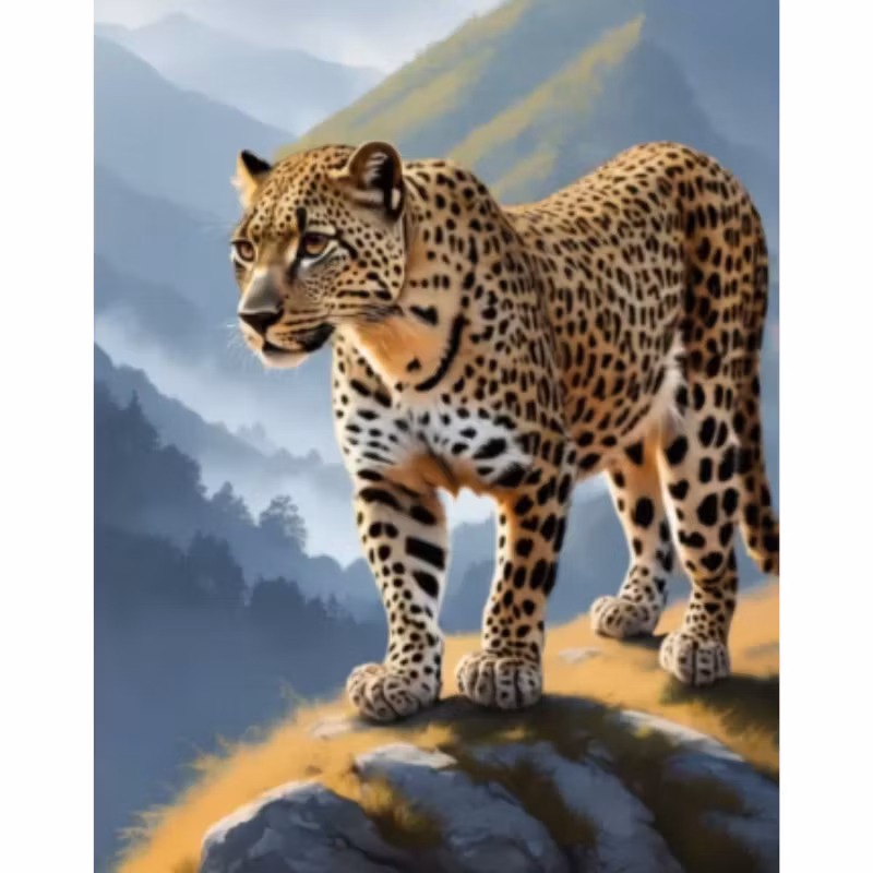 Diamanttavla Mountain Leopard 40x50