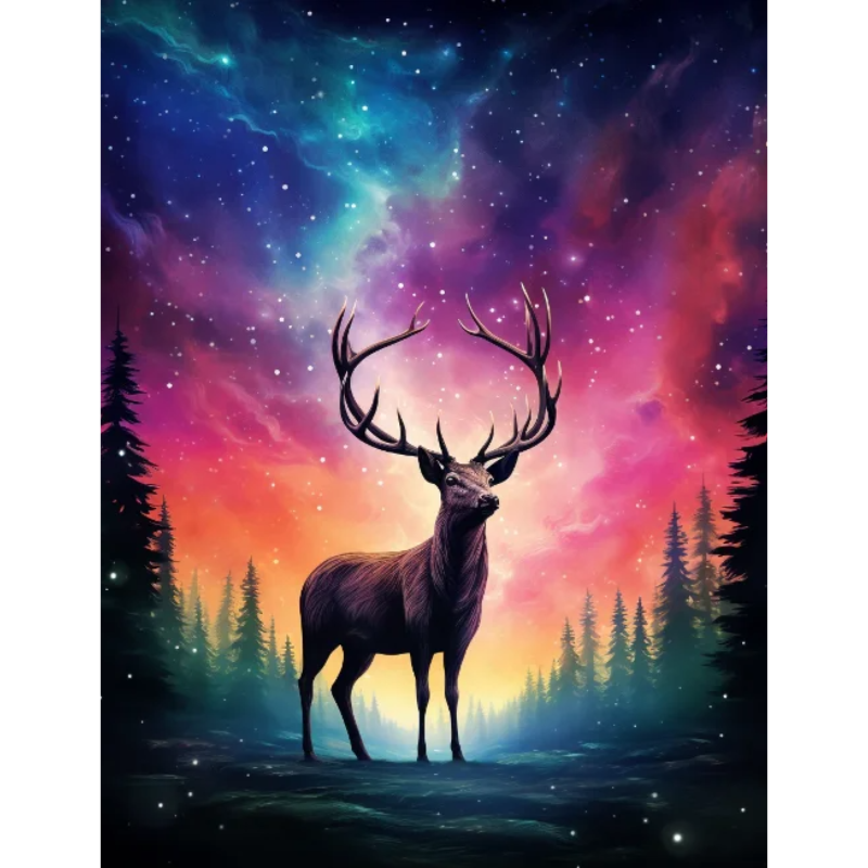 Diamanttavla Deer Universe 40x50