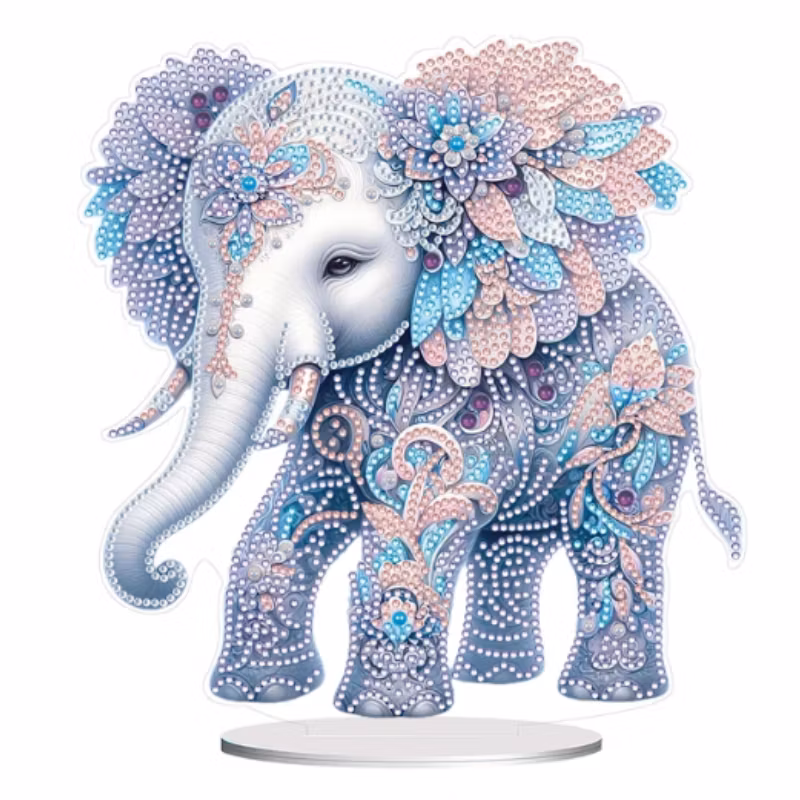 Diamond Painting Söt Elefant På Ställ 24 cm