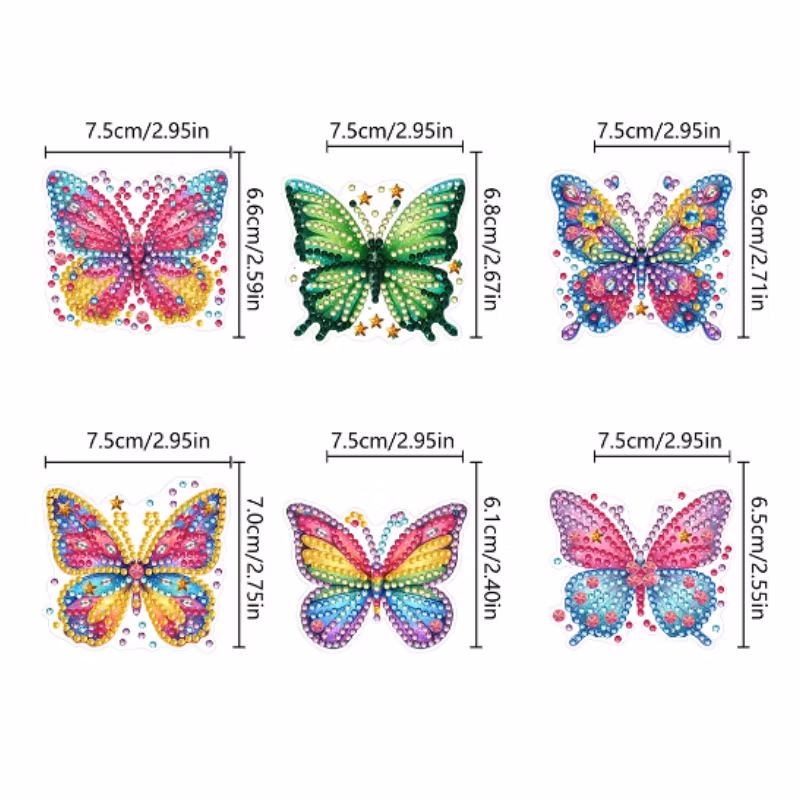 Diamond Painting Väggkrok Fjäril 6-Pack
