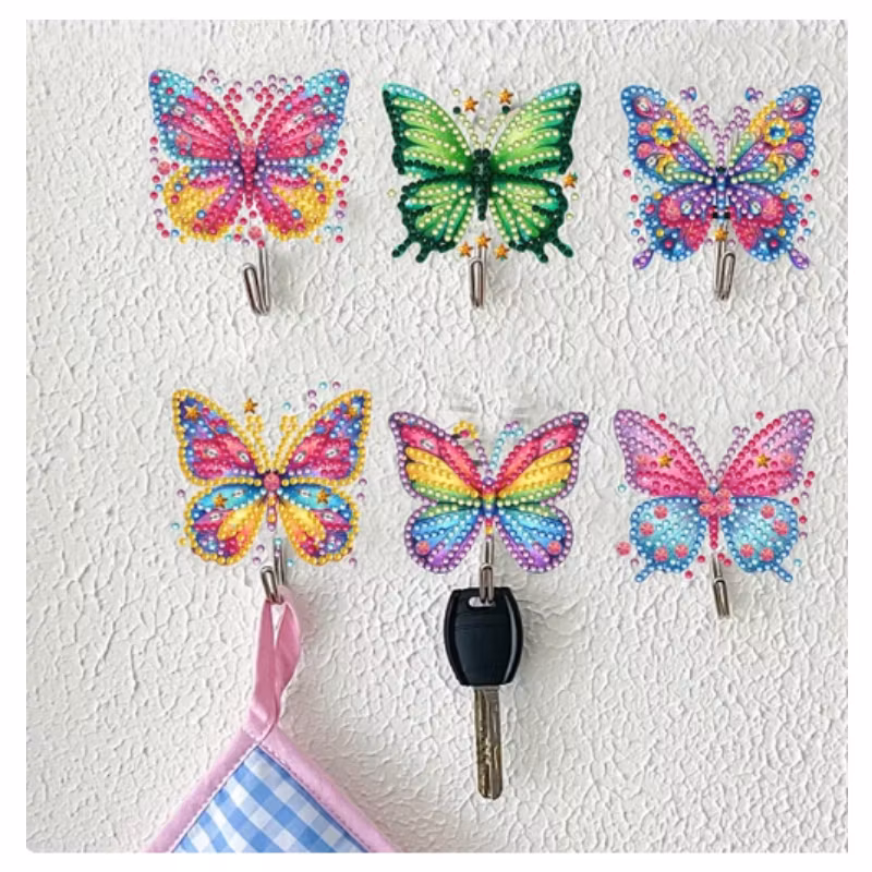 Diamond Painting Väggkrok Fjäril 6-Pack