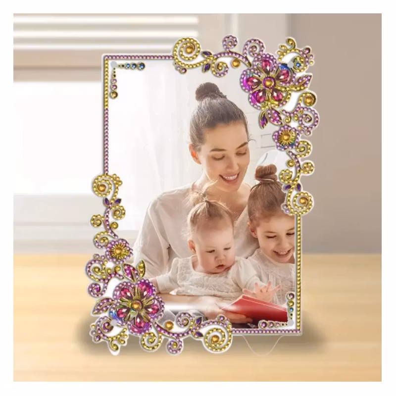 Diamond Painting Ram Lila Blommor 24,8x21 cm