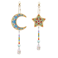 Diamond Painting Fönsterhängen / Solfångare 2-Pack Star & Moon -REA