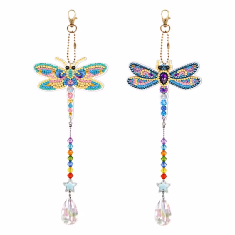 Diamond Painting Fönsterhängen / Solfångare 2-Pack Trollslända -REA