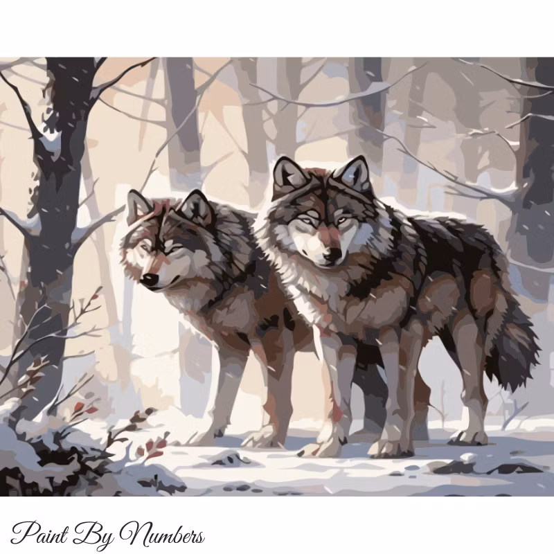 Paint By Numbers Wolves  40x50