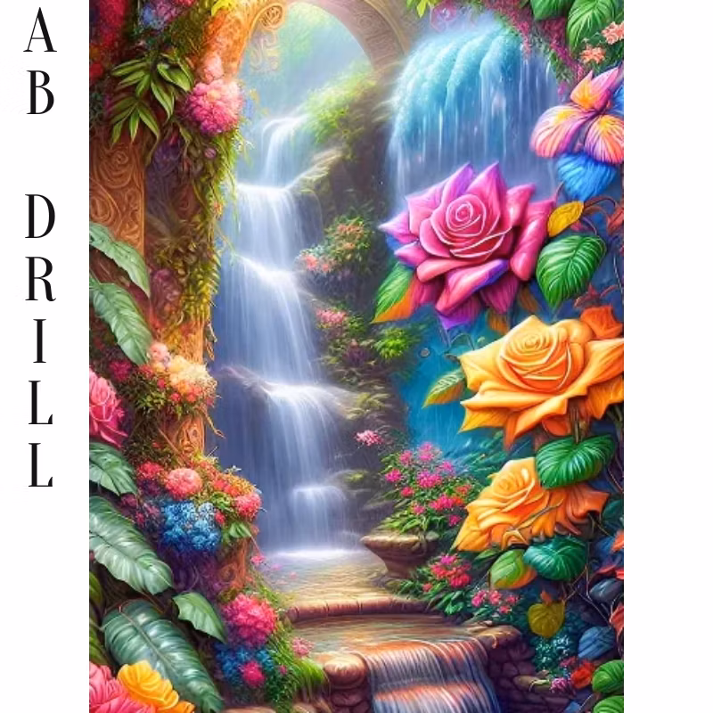Diamanttavla AB Drills Flower Waterfall 40x50