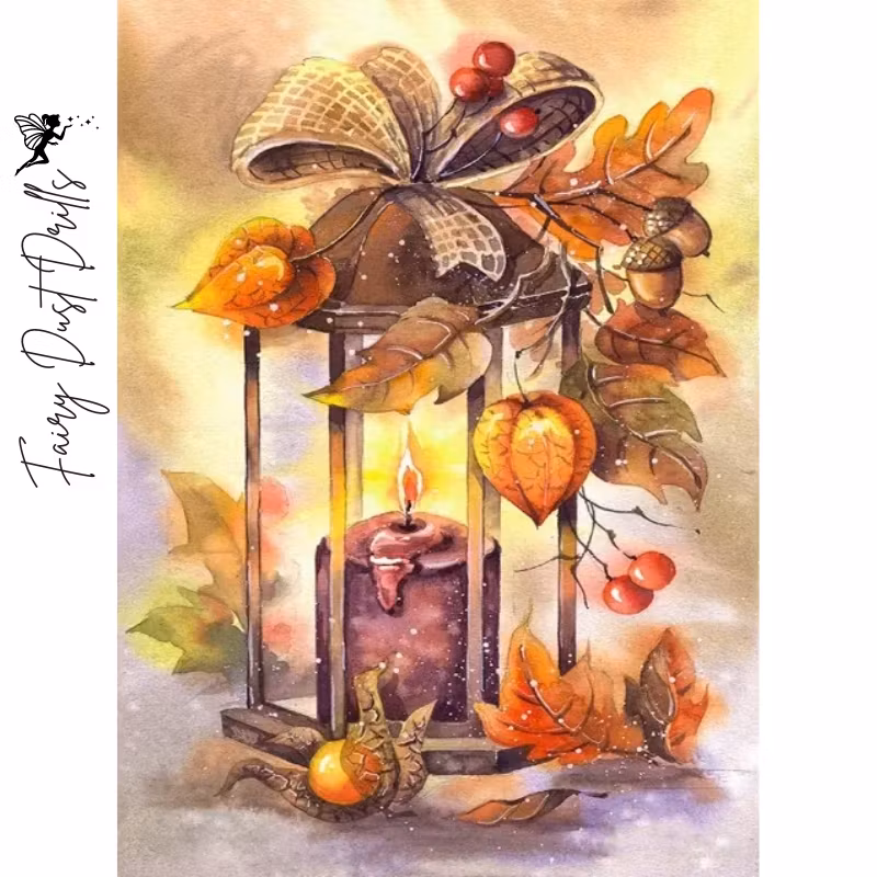 Diamanttavla Fairy Dust Drills Höstlykta 40x50