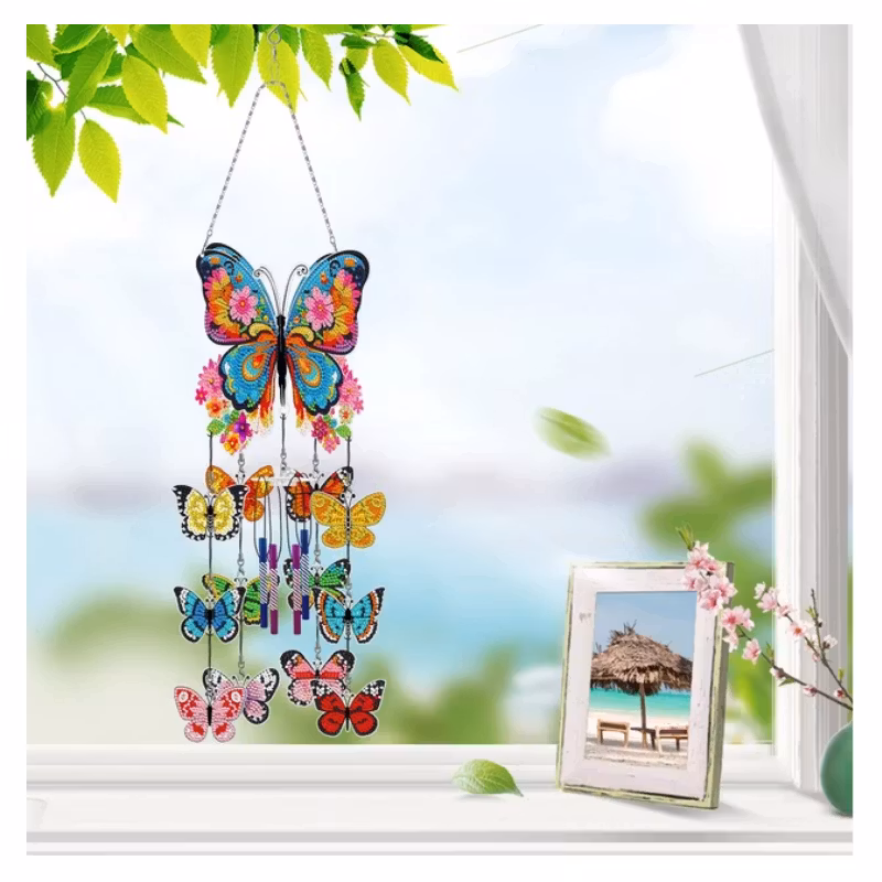 Diamond Painting Vindspel Fönsterhänge Fjärilar