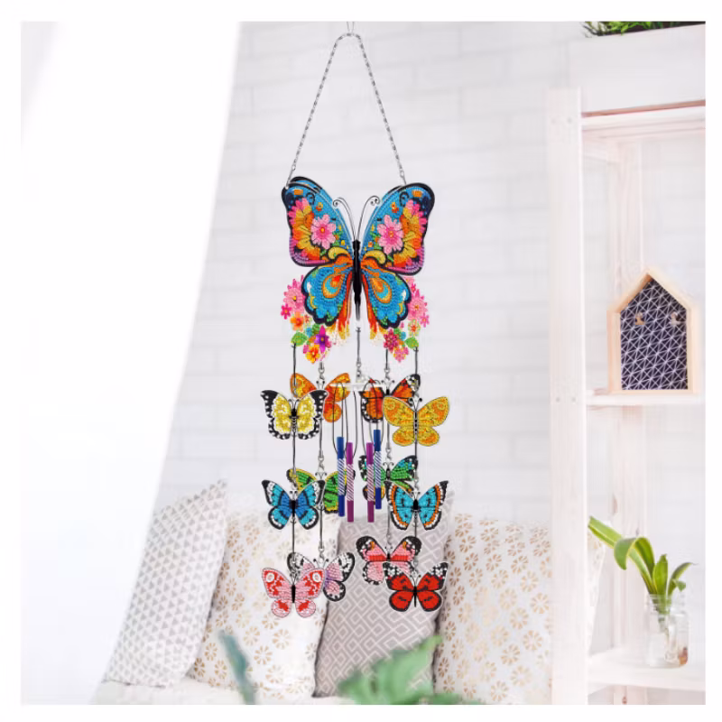 Diamond Painting Vindspel Fönsterhänge Fjärilar