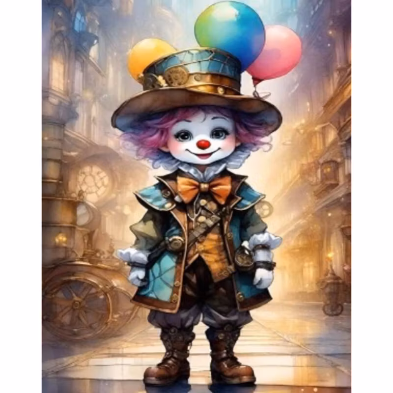 Diamanttavla Clown Girl 40x50