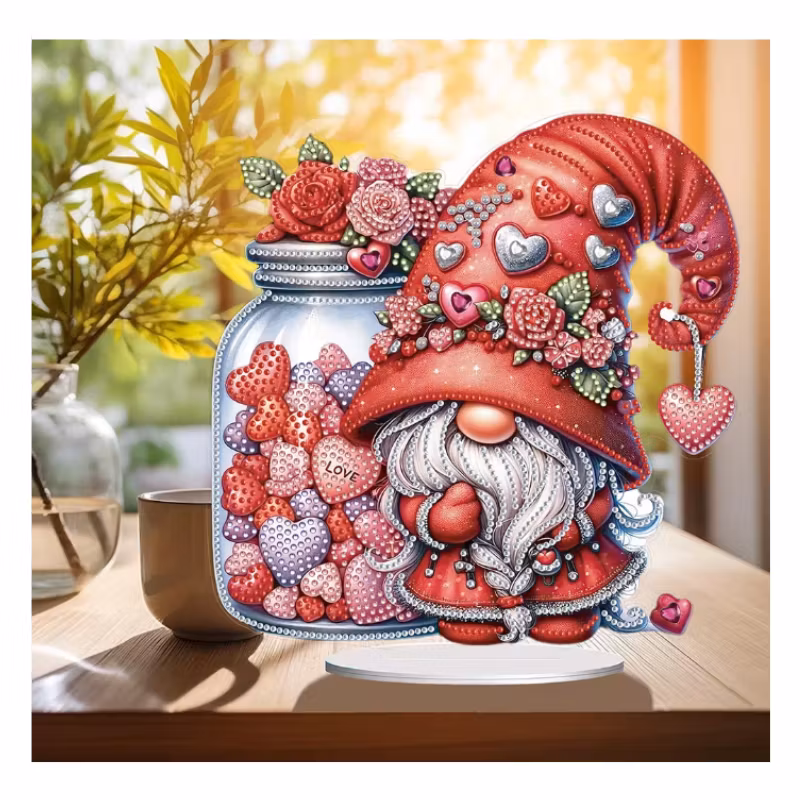 Diamond Painting Bordsdekoration Tomte Kärlek