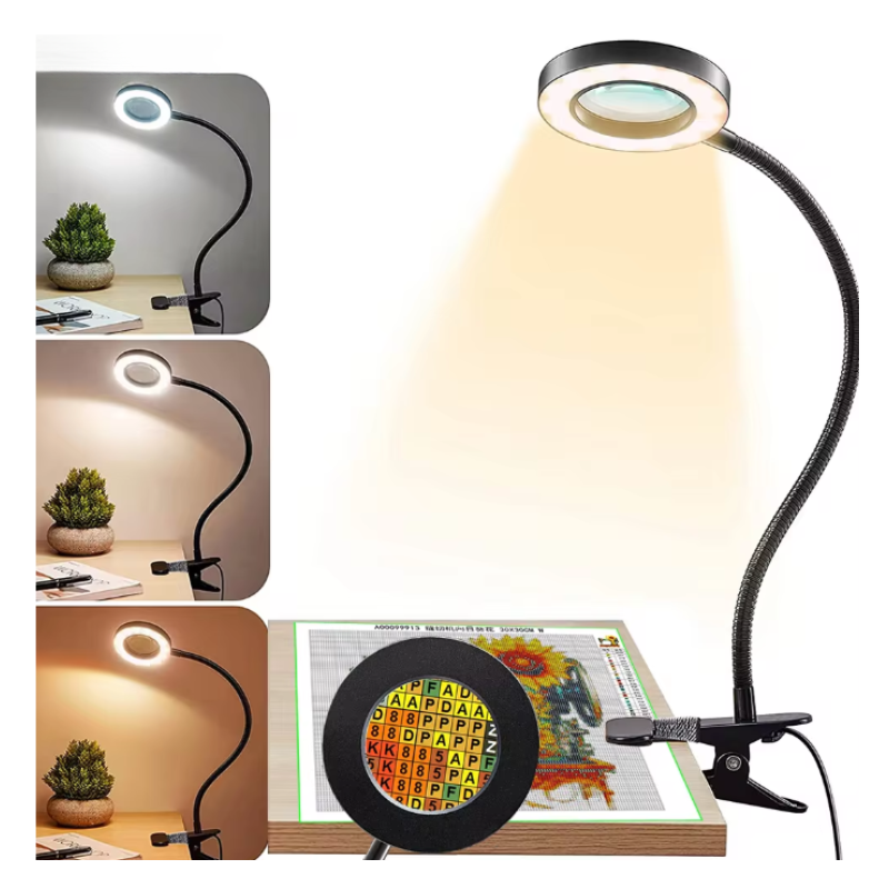 Diamond Painting Dimbar Lampa Med Förstoringsglas
