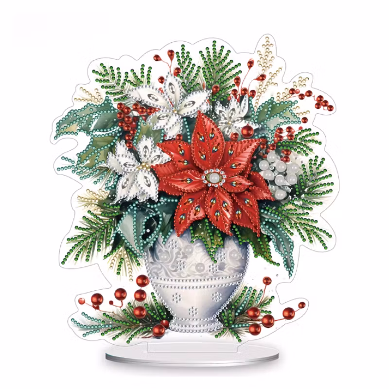 Diamond Painting Bordsdekoration Julblomma