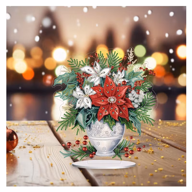 Diamond Painting Bordsdekoration Julblomma