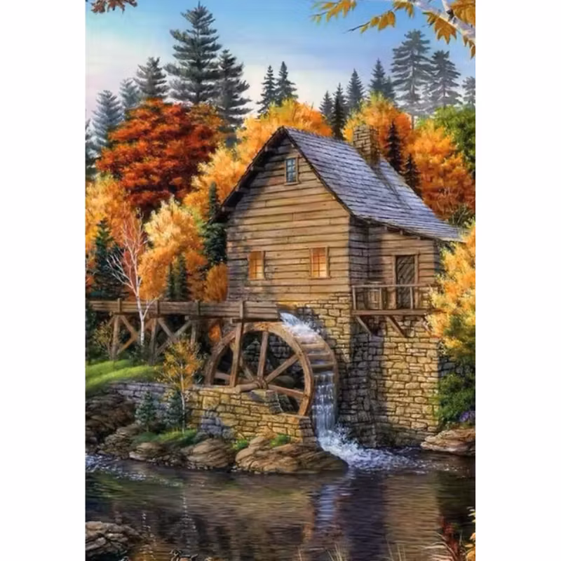 Diamanttavla Vattenkvarn 40x50