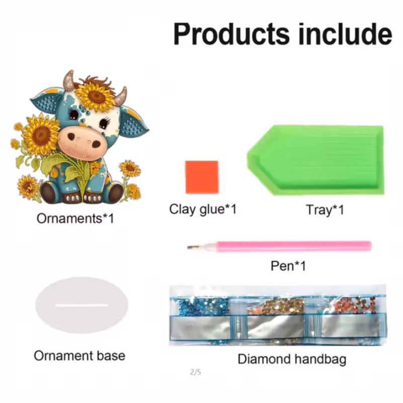 Diamond Painting Bordsdekoration Kossa Med Solros