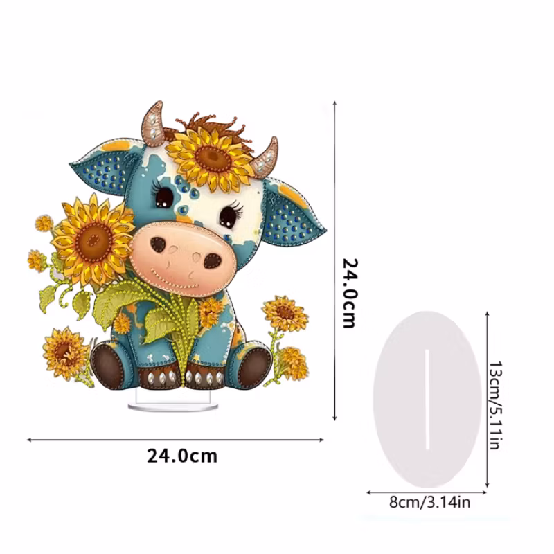 Diamond Painting Bordsdekoration Kossa Med Solros