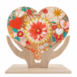 Diamanttavla Bordsdekoration Hjärta I Händer Blomma