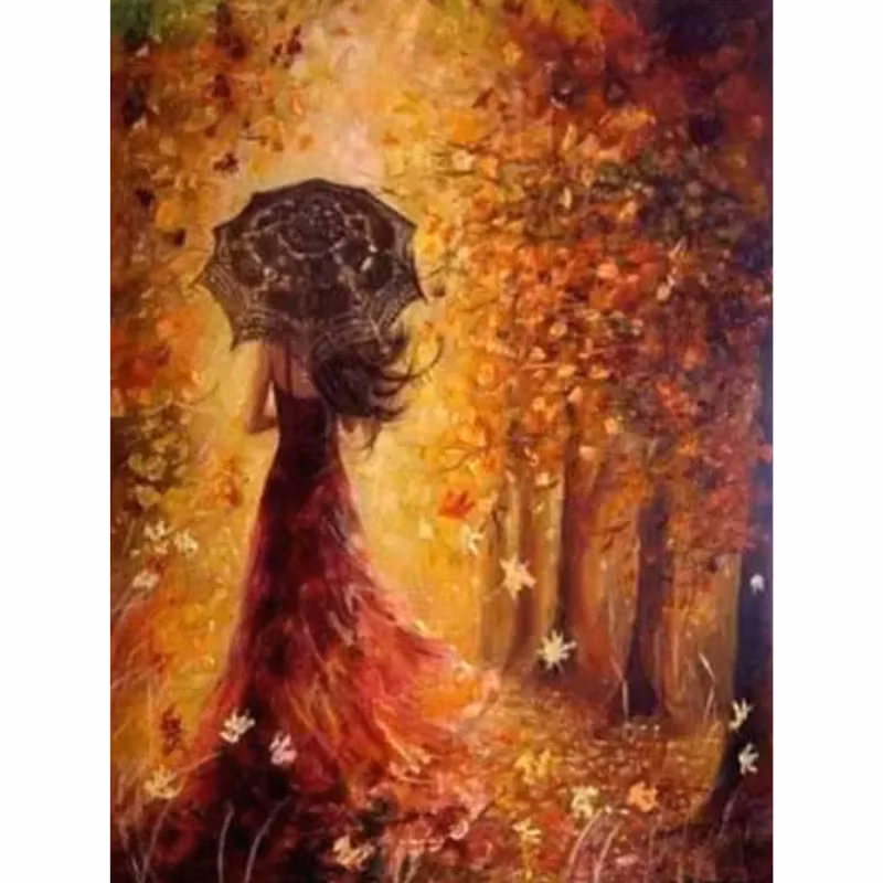 Diamanttavla Höstkvinna 40x50