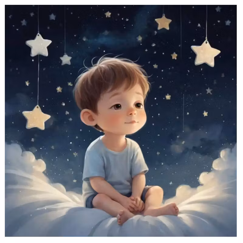 Diamanttavla Pojke Med Stjärnor 40x40 - REA