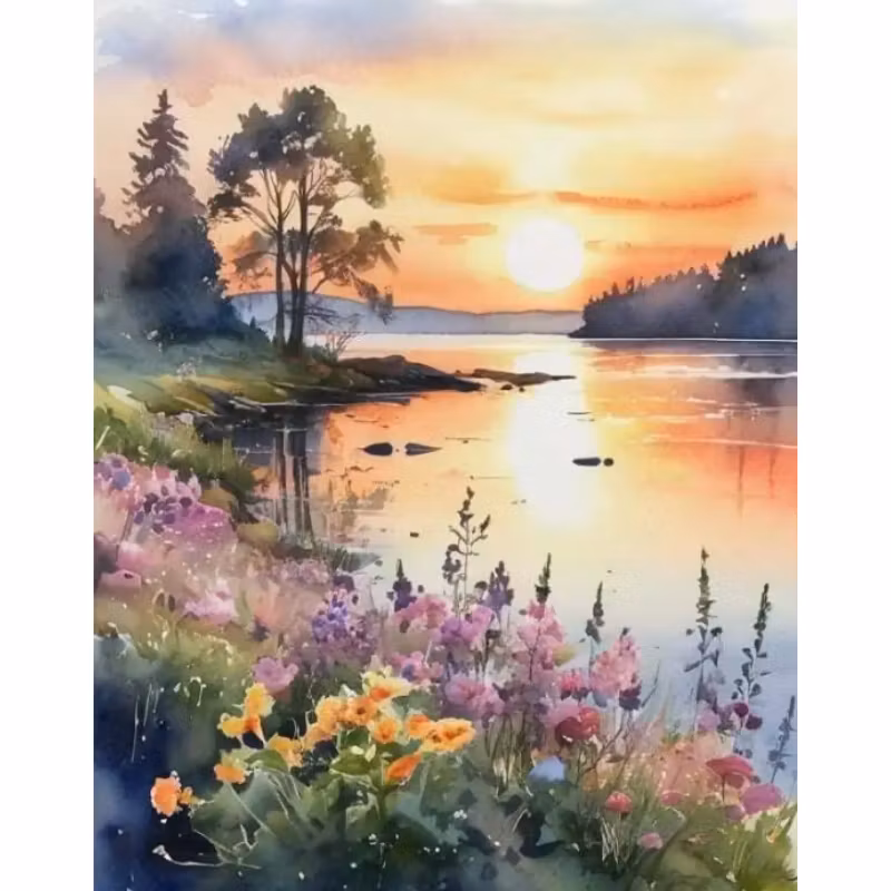 Diamanttavla Sommarkväll 50x70