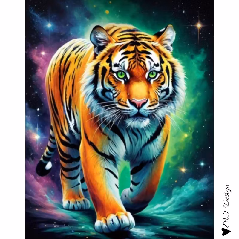 Diamanttavla Tiger Universe 40x50