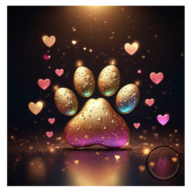 Diamanttavla Paw Hearts 40x40