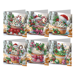 Diamond Painting Julkort 6-Pack Cupcakes