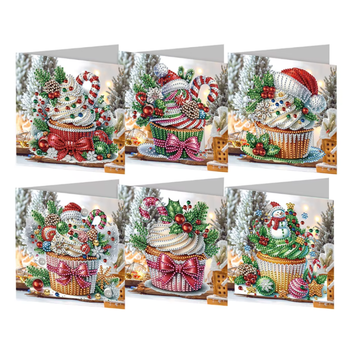 Diamond Painting Julkort 6-Pack Cupcakes