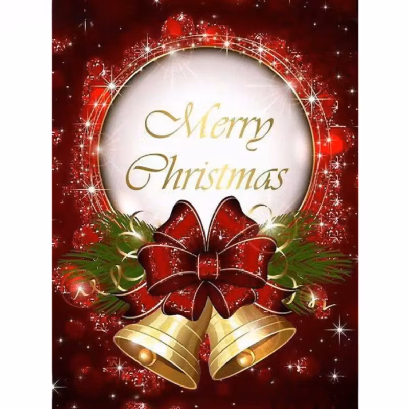 Diamanttavla Merry Christmas 40x50