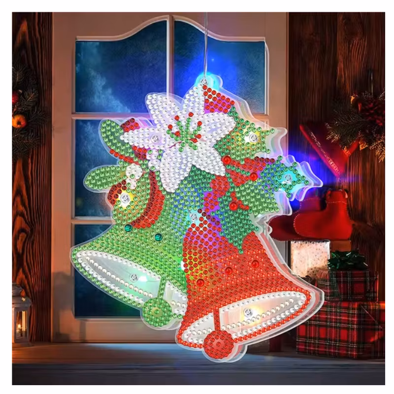 Diamond Painting Hängande Ledlampa Julklockor