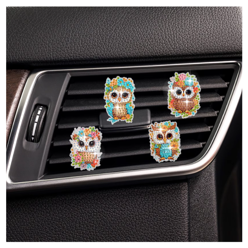 Diamond Painting Bildekoration 6-Pack Ugglor -REA