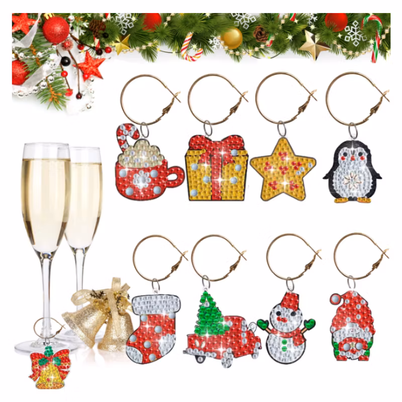 Diamond Painting Glassmycken 8-Pack Jul