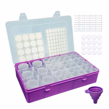 Diamond Painting Pärlförvaring Med 42 burkar